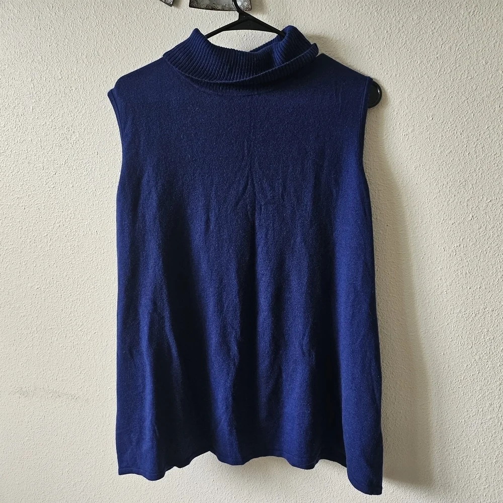 Jessica London Royal Blue Cowl Neck Short Sleeves Sweater Casual Size 22/24.